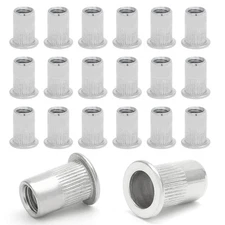 Qjaiune 20PCS 3/8"-16 Stainless Steel Threaded Insert Rivet Nut, 3/8-16UNC Ri...