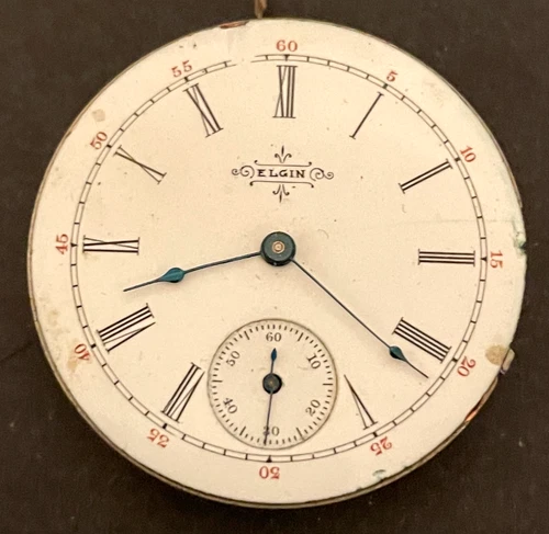 Antique 1897 Elgin Grade 133 Pocket Watch Movement Parts/Repair 6s 15j USA