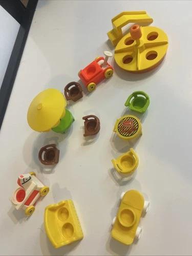 Fisher Price Little People Outdoor Furniture Lot Vintage 15 Pcs 70’s