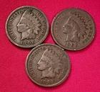 1903 1906 1907 Indian Head Cent Penny Lot of 3 US Coins