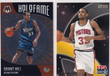 LOT (2) GRANT HILL DETROIT PISTONS MOSAIC HOLOFAME USA BASKETBALL NBA - 162