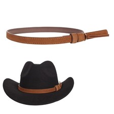 PU Leather Hat Band for Cowboy Hat Decorative Ethnic Hatband Cowgirl Fedora P...