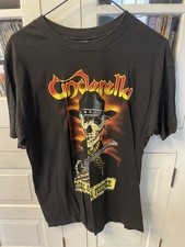 Vintage 1989 Cinderella Long Cold Winter Tour Concert Tee Shirt Size L