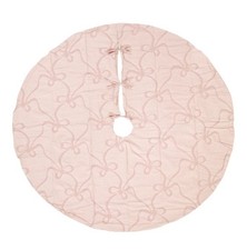Quilted Christmas Tree Skirt Pink 48 inch Pastel Deluxe Plush Christmas NEW