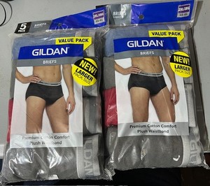 Gildan Briefs Mens  2XL 44-46 Premium Cotton Comfort 2 new Packs 10 Pair