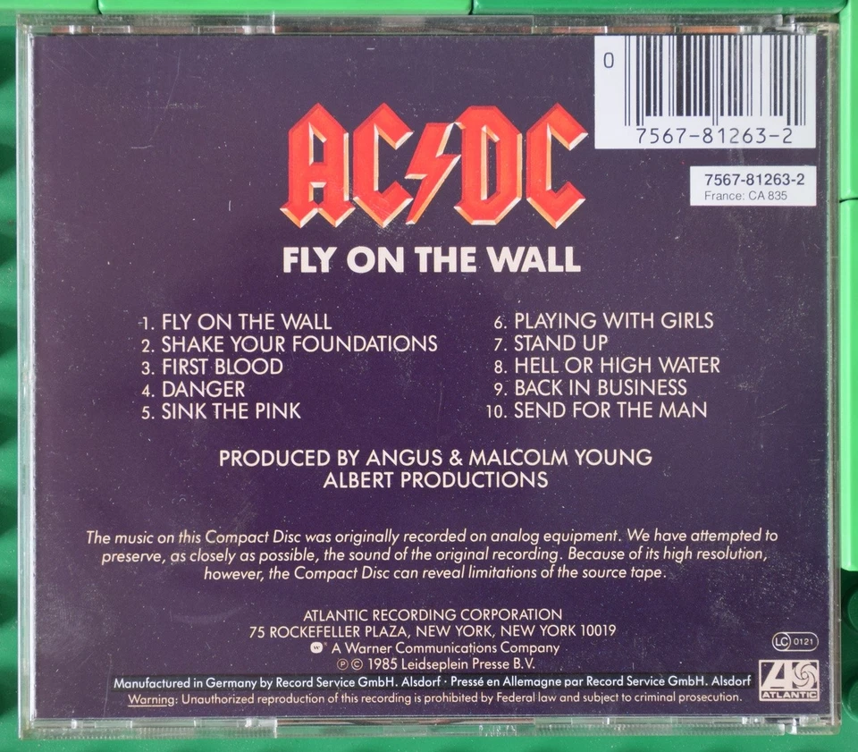 AC/DC - Fly On The Wall - Atlantic - CD - 1985 - Bild 2 von 4