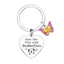 Sympathy Memorial Butterfly Keychain - Bereavement Gift for Loss of Loved One