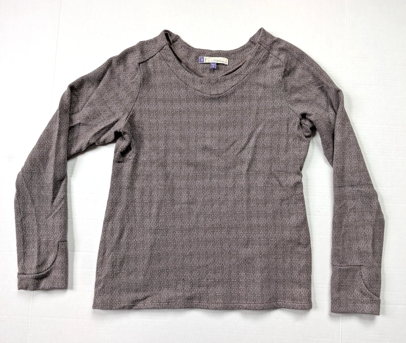 Ibex Merino Wool Womens Medium Gray Pattern Base Layer Long Sleeve