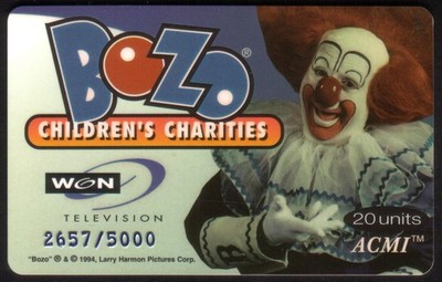 20u Bozo Children's Charities: WGN Television Benefit Bozo The Clown Phone Card