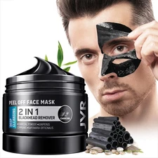 JVR Peel off Face Mask, Blackhead Remover Mask for Men , Charcoal Peel off Black