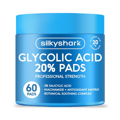 Glycolic Acid 20% Resurfacing Pads (60 Count), 20% Ultra Pure Glycolic Acid + 2%