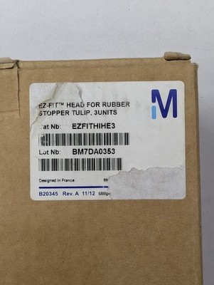 Millipore EZFITHIHE3 EZ-Fit Filtration Head Rubber Stopper Tulip 3 Units Pack