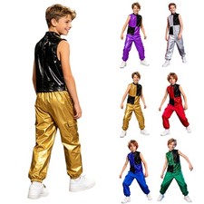 Boys Dancewear Cha-cha Set Competition Outfits School Show Sleeveless Birthday