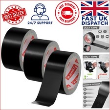 Versatile Black Duct Tape, 48mm x 18m - 3 Rolls for Indoor & Outdoor Repairs 0.30 per metre