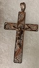 Vintage Filigree Crucifix Cross Large Pendant 2.5" — photo 3