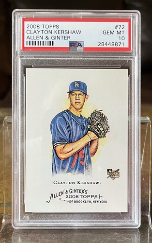 2008 Topps Allen & Ginter #72 Clayton Kershaw Rookie RC PSA 10 Gem Mint 💎