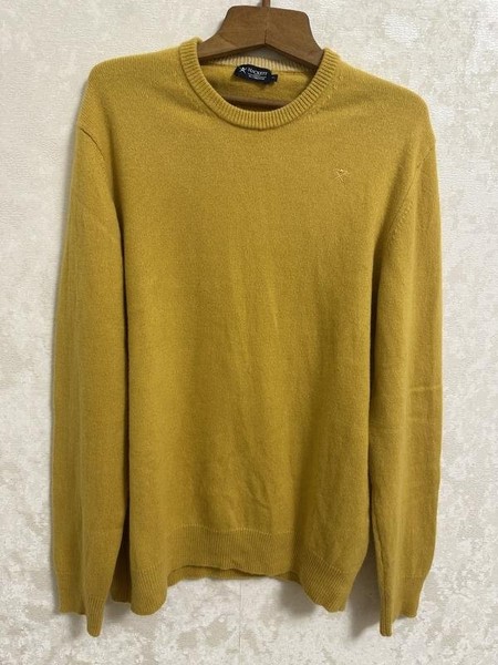 Men Hackett Sweater Yellow Wool 42 / XL / 50