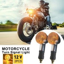 2Pcs Motorcycle Motorbike Turn Signal Light Indicators Lamp Amber Mini LED 12V