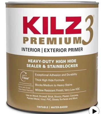 KILZ Premium High-Hide Stain Blocking Interior/Exterior Latex Primer/Sealer, Whi