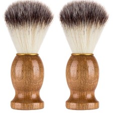 2Pcs Men Shaving Brush Badger Hair Soft Feel Shave Barber Beard Cleaning Tool US