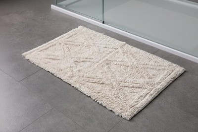 Bathroom Rug, Soft & Absorbent 100% Cotton Washable Bath Mat, Quick Dry Handm...