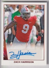 ZACH HARRISON 2021 LEAF FOOTBALL AUTOGRAPH AUTO CARD #D 11/99
