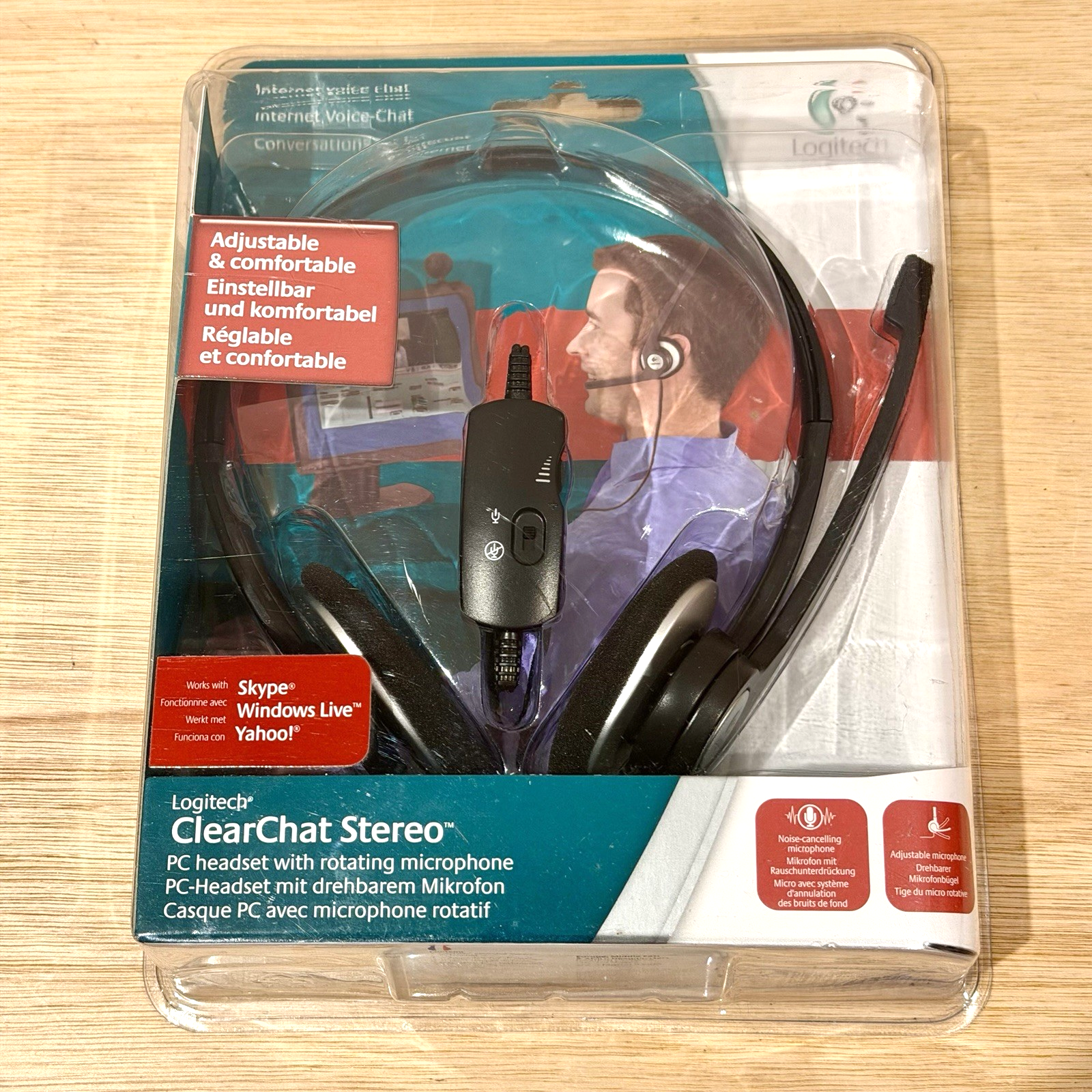 Logitech Clear Chat Stereo PC Headset with Microphone ~ New ~ Works with Windows
