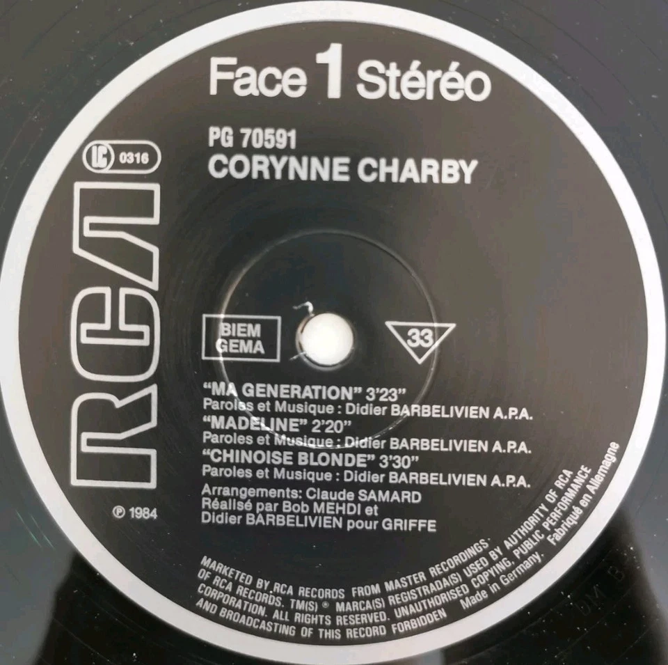 Vinyl LP Corynne Charby - Ma Generation VG+ PG 70591 France Pop - Image 3 of 4