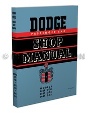 Dodge Car Repair Shop Manual 1949 1950 1951 1952 Wayfarer Meadowbrook Coronet