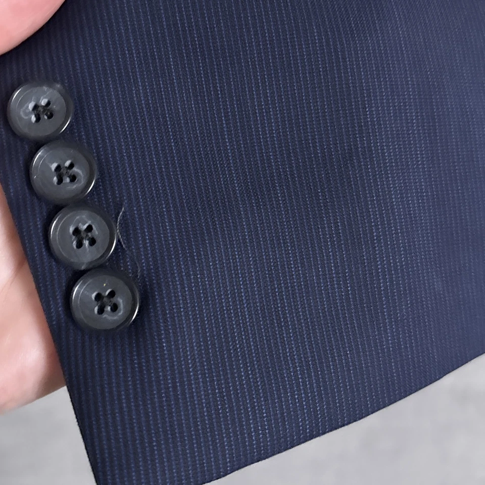 DKNY Sport Coat 40S Navy Blue Italian Wool Reda Blazer Jacket Classic Business - Image 4 of 4