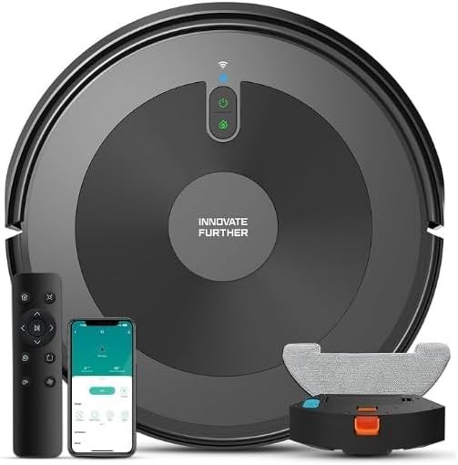 Robot Vacuum & Mop Combo 2500Pa Slim Robotic Cleaner App Remote Self Charging-image