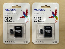 2X ADATA 32GB MicroSDHC Memory Card With Adapter - 2 Pack