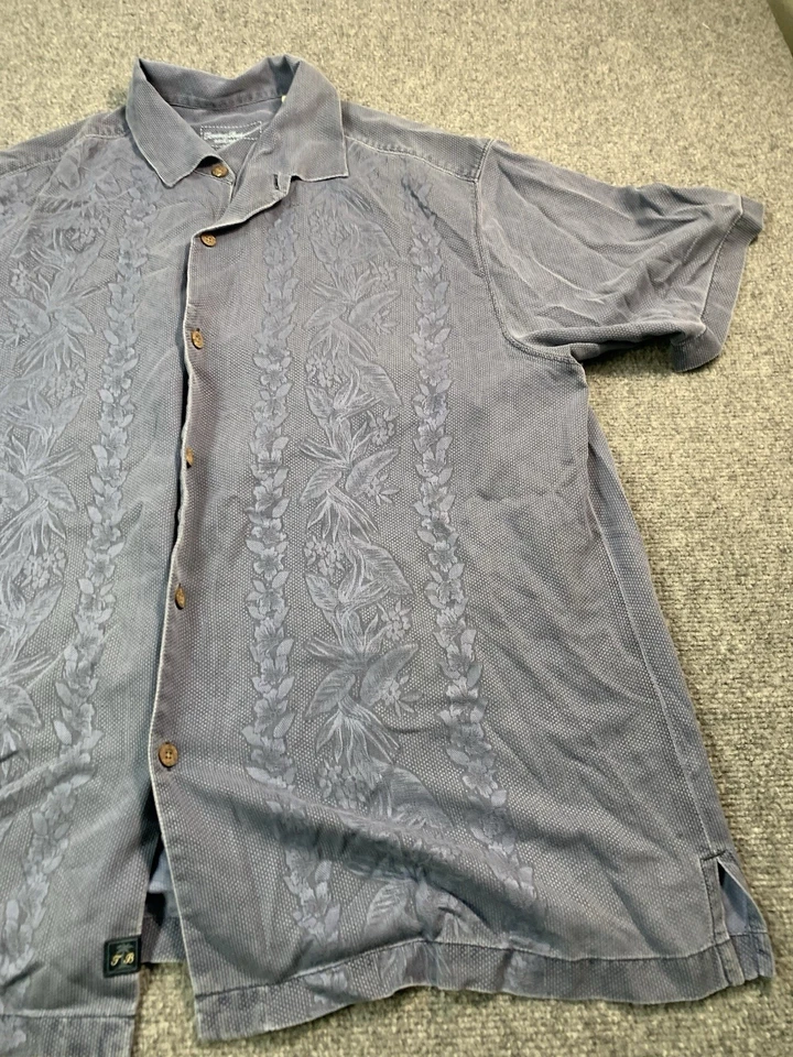 Tommy Bahama Shirt Mens XL/TG Blue Floral Short Sleeve Outdoor Silk - Image 3 of 4
