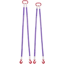 Uimoso 2PCS 5ft Polyester Lifting Sling Straps with Hooks 4400lb Capacity 2 Legs