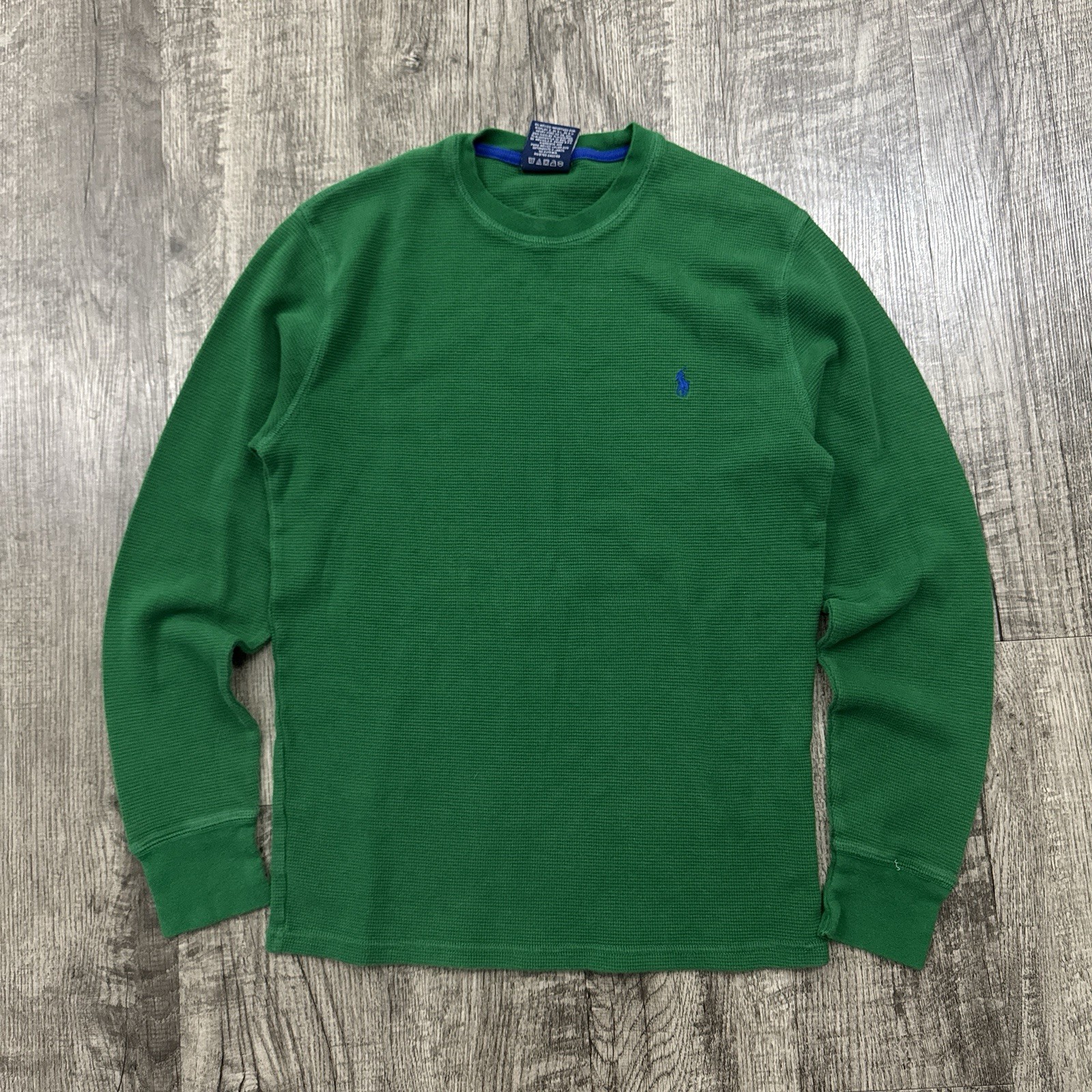 Polo Ralph Lauren pigiama waffle maglia camicia termica pony preppy verde S