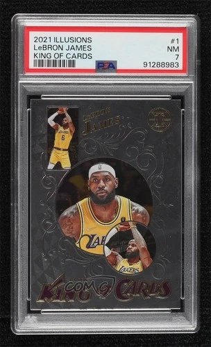 2021-22 Panini Illusions King of Cards LeBron James #1 PSA 7 14dq