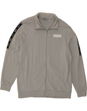 PUMA Mens Graphic Tracksuit Top Jacket Large Grey Cotton SS06