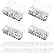 4 Pcs Cable Organizer with 40 Pcs Wire Ties, Plasticcord Storage Box with Clear