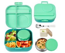 Bento Lunch Box for Kids with 12Oz Soup Thermo,4 Compartment Lunch Box Container