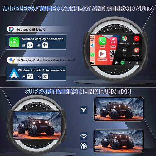 Para Apple CarPlay Para BMW Mini Cooper R56 R60 2007-13 AutoRadio Estéreo 9" 4+64GB - Imagen 11 de 12