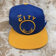 Mitchell & Ness NBA Golden State Warriors The City Logo Snapback Hat Yellow Blue