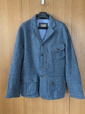 Cro'Jack Blue Wool Jacket L - UK Made Casual Blazer