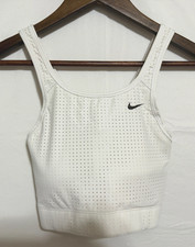 Nike Sports Bra White Breathable Dri-FIT Alpha Size M Classic Padded