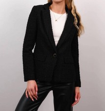 Central Park West Georgia Tweed Jacket In Black - Size S