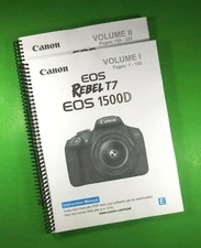 Owners Manual for Canon EOS 1500D Rebel T7 Camera 326 Pages W/Clear Covers!