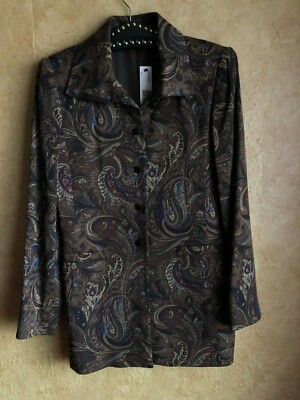NWT $425 LINDA ALLARD ELLEN TRACY Sz SMALL Womens Long JACKET TOP 55% WOOL  Snaps