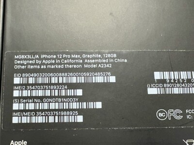 Apple iPhone 12 Pro Max Original Box Graphite 128GB - BOX