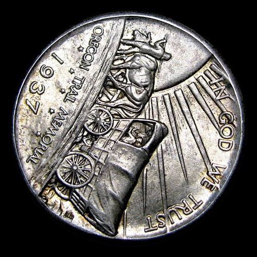 1937-D Oregon Trail Silver Commemorative Half Dollar --- Gem BU+ Coin --- #319D - Picture 4 of 4