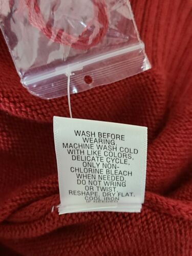 NWT CROFT & BARROW Women's 'ESSENTIAL' Red White CABLE-KNIT SWEATER XXL - Picture 9 of 9