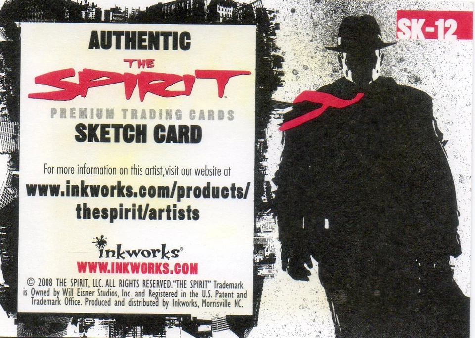 SEAN PENCE 2008 SKETCH CARD OF EVA MENDEZ FROM INK WORKS THE SPIRIT MOVIE 1/1 - Image 2 of 2